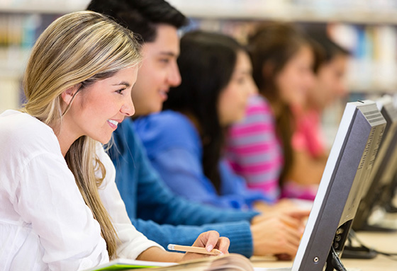 smiling woman in classroom