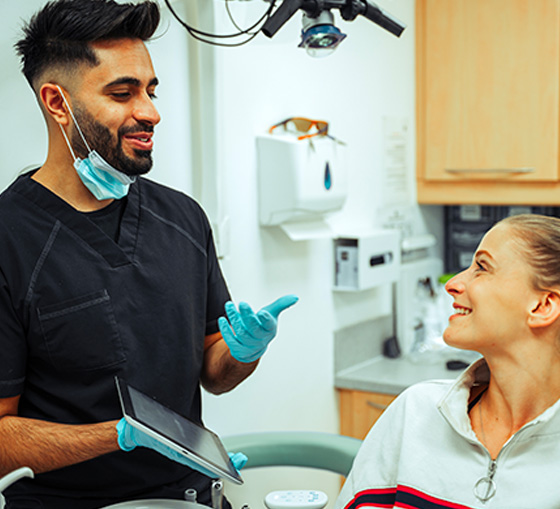 dentist with patient